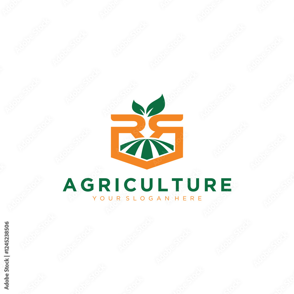 Logo letter RR agriculture vector design Logo letter RR agriculture vector design