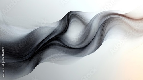 Abstract Black and White Wave. Generative AI photo