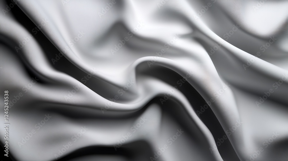 Fototapeta premium Abstract Draped Fabric: A Study in Grey