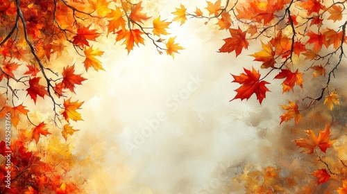 Autumn Leaves Background with Beautiful Fall Colors. Generative AI