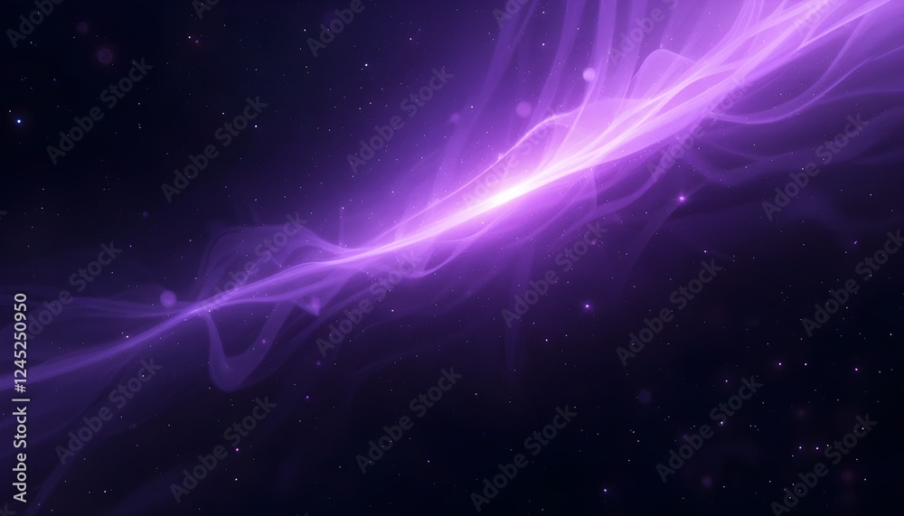 Fototapeta premium Futuristic Abstract Purple Light Waves Background – Smooth Glowing Neon Gradient with Dynamic Motion Effects in a Sci-Fi Inspired Night Sky
