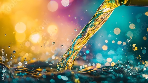 Wallpaper Mural Sparkling Wine Pouring in Elegant Glass Torontodigital.ca