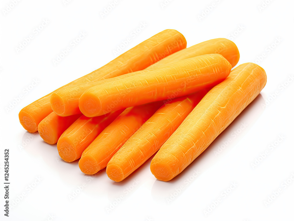 Bright Orange Carrots on White Background Bright Orange Carrots on White Background