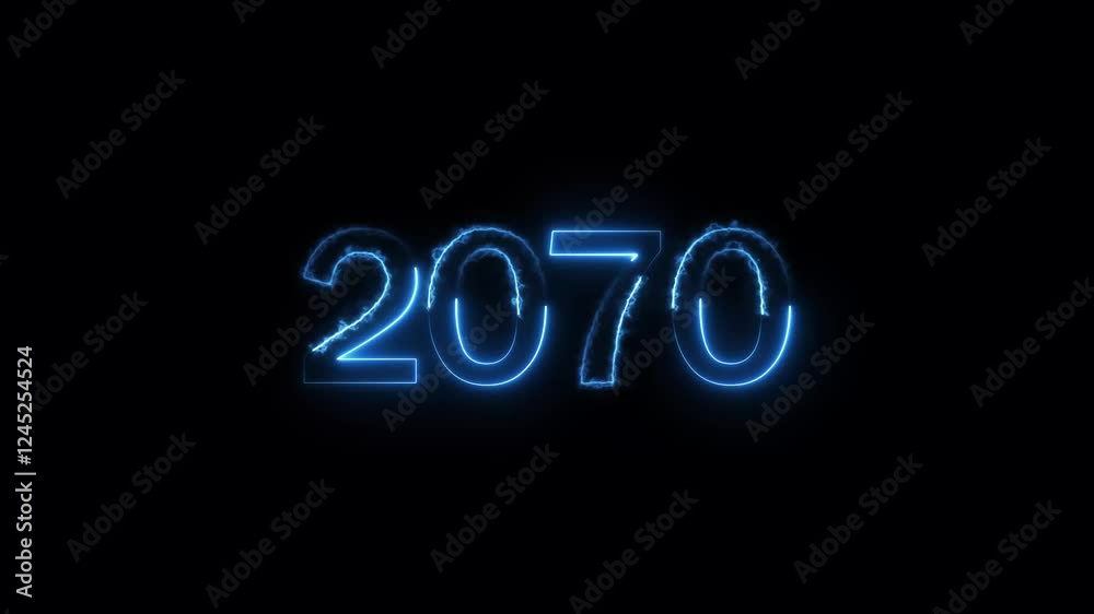 Neon light countdown 2070 Sal number background 4k animation. Happy new year 2070. Neon light countdown 2070 Sal number background 4k animation. Happy new year 2070.