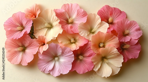 Wallpaper Mural A Collection Of Delicate Pink And Peach Hollyhock Blossoms Torontodigital.ca