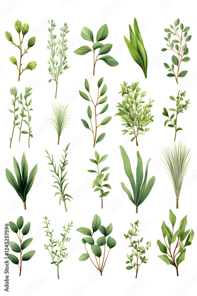custom made wallpaper toronto digitalDigital watercolor herbs clipart set print pattern flower abstract graphic poster background