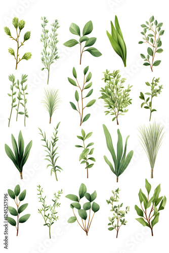Wallpaper Mural Digital watercolor herbs clipart set print pattern flower abstract graphic poster background Torontodigital.ca