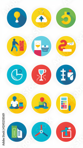 Colourful Daily Activities Pictogram Set