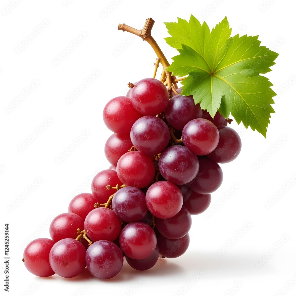 Fototapeta premium Nature's Bounty A Cluster of Luscious red Grapes 