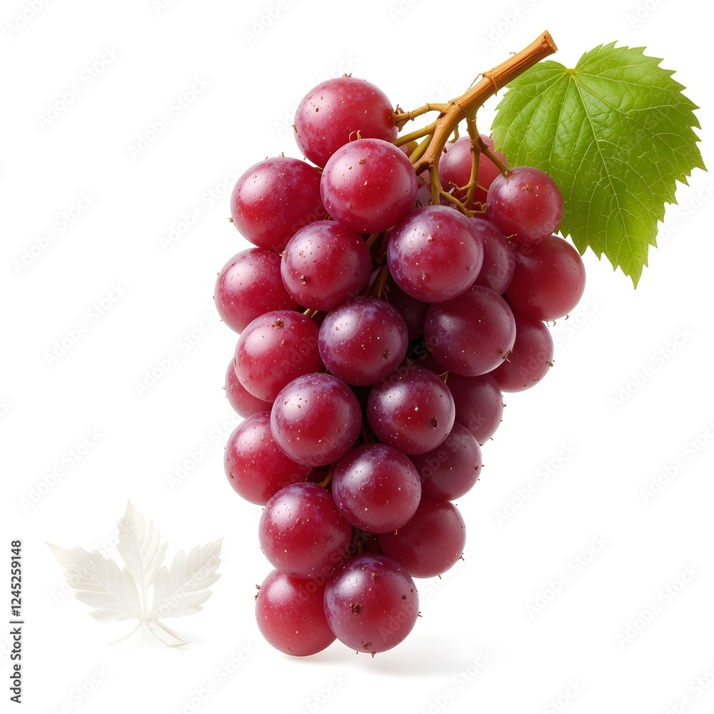 Fototapeta premium Nature's Bounty A Cluster of Luscious red Grapes 