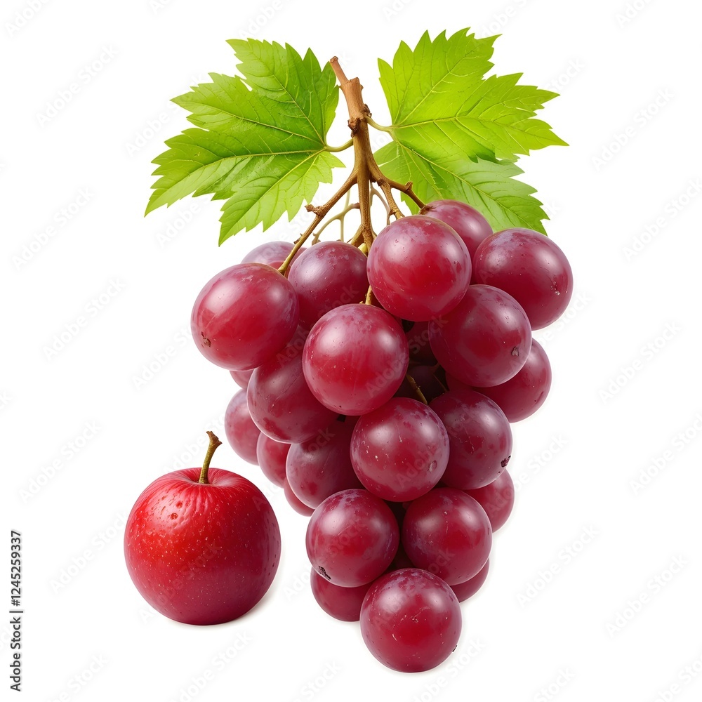 Fototapeta premium Nature's Bounty A Cluster of Luscious red Grapes 