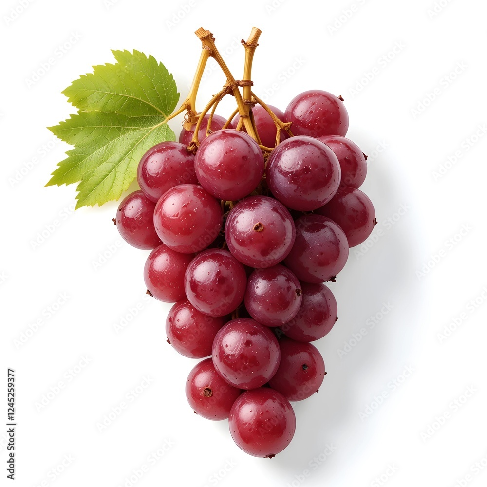 Fototapeta premium Nature's Bounty A Cluster of Luscious red Grapes 