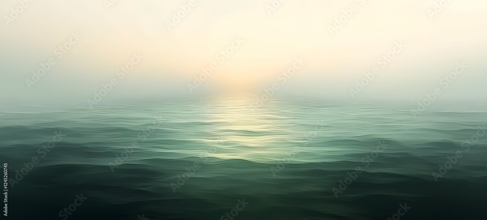 A serene seascape showcasing gentle waves and a hazy atmosphere, capturing the soft hues of early morning light reflecting on the water's surface. A serene seascape showcasing gentle waves and a hazy atmosphere, capturing the soft hues of early morning light reflecting on the water's surface.