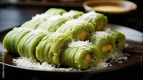 Delicious Green Rolled Pastry with Grated Cheese