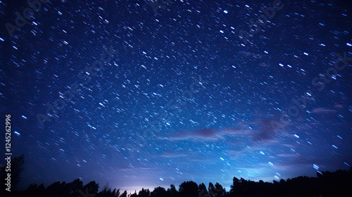 A mesmerizing starry night sky with countless stars twinkling in the dark blue expanse