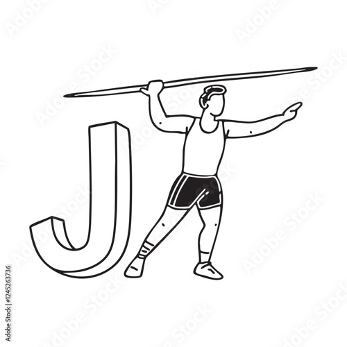 An illustration of Javelin with letter J beside it