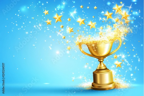 Golden Trophy Stars Celebration Background Award