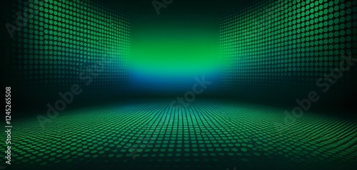 Green background image, light, space, future, cyber, digital texture banner