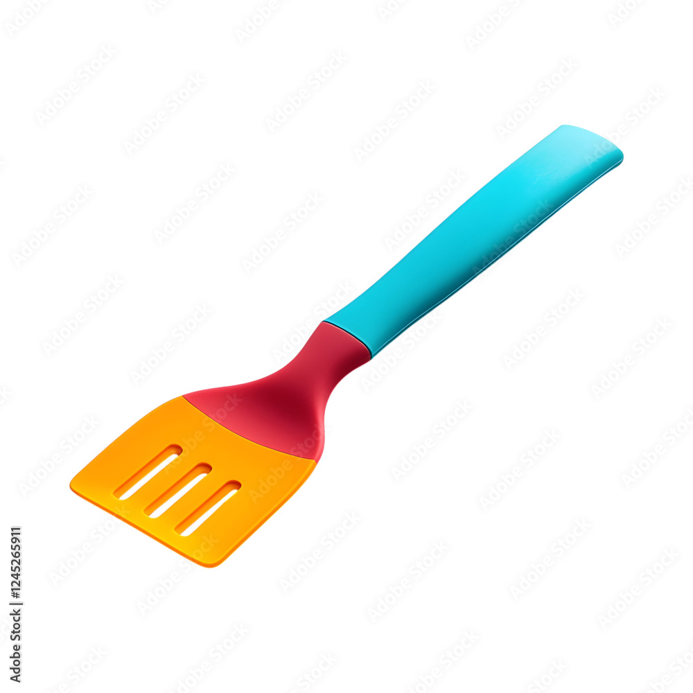 Sleek Silicone Baking Scraper with Bold Textured Edge and Blue Handle Isolated on Transparent Background Sleek Silicone Baking Scraper with Bold Textured Edge and Blue Handle Isolated on Transparent Background