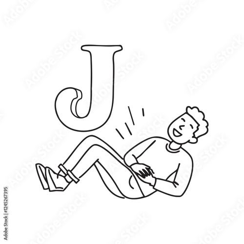 An illustration of Jokes with letter J beside it