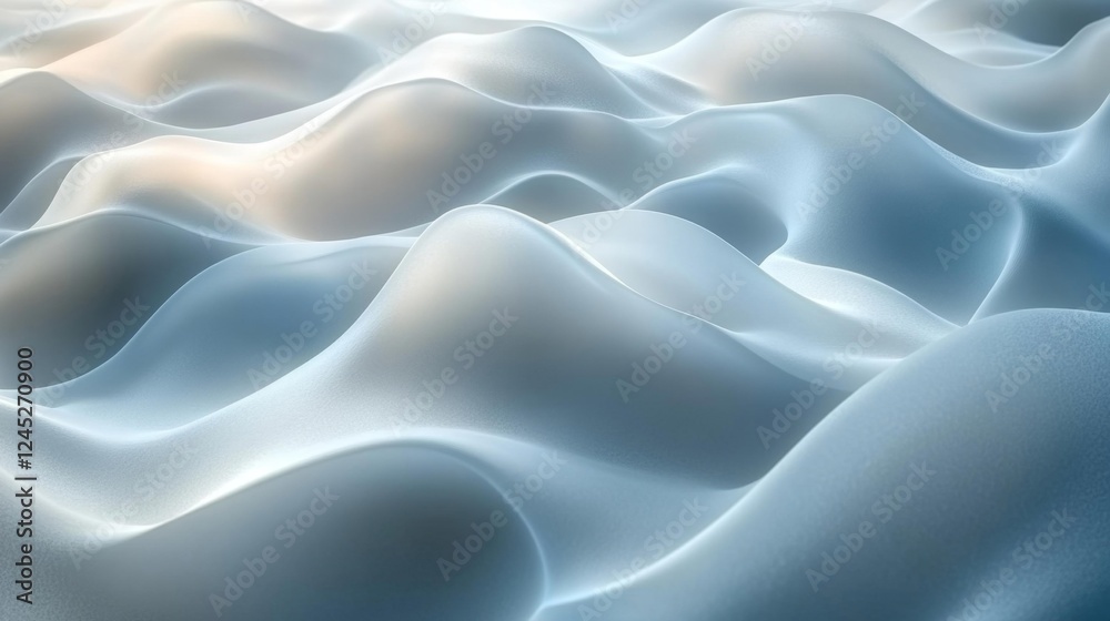 Soft Blue Waves. Generative AI