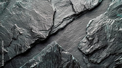 Dark Grey Stone Texture: Rough, Abstract Rock Surface Background. Perfect for Design and Nature-Inspired Projects photo