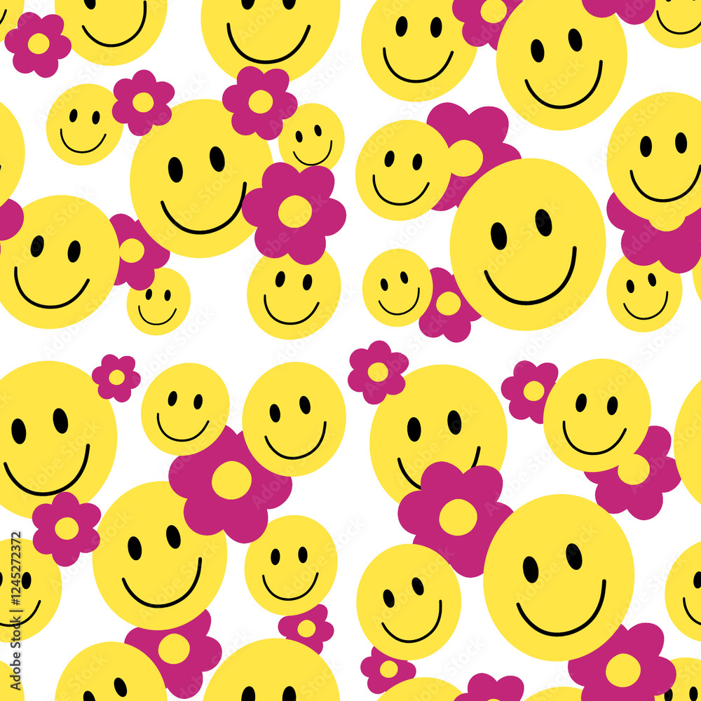 Fototapeta premium seamless pattern with funny faces