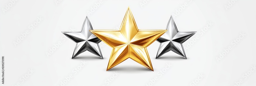 Obraz premium Golden and Silver Stars: A Visual Representation of Excellence and Achievement