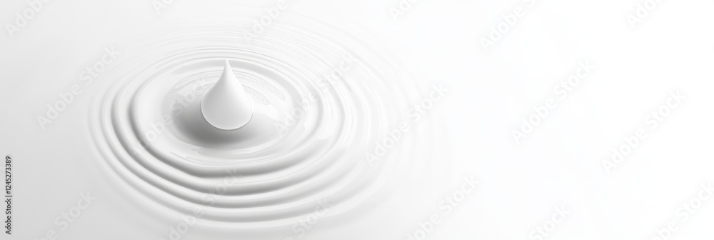 Fototapeta premium Elegant White Milk Drop Ripples - Stunning Abstract Design