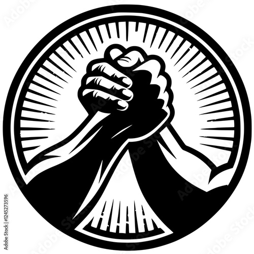 Arm wrestling symbol silhouette