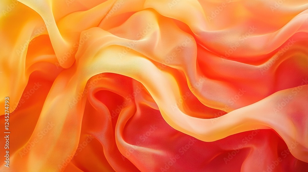 Fototapeta premium Blended waves of orange and yellow forming a soft, glowing gradient with rich texture, perfect for digital backgrounds.