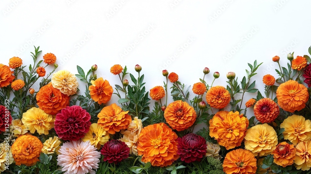 Colorful Marigolds. Generative AI Colorful Marigolds. Generative AI