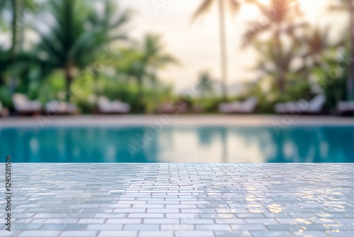 empty white ceramic mosaic table 