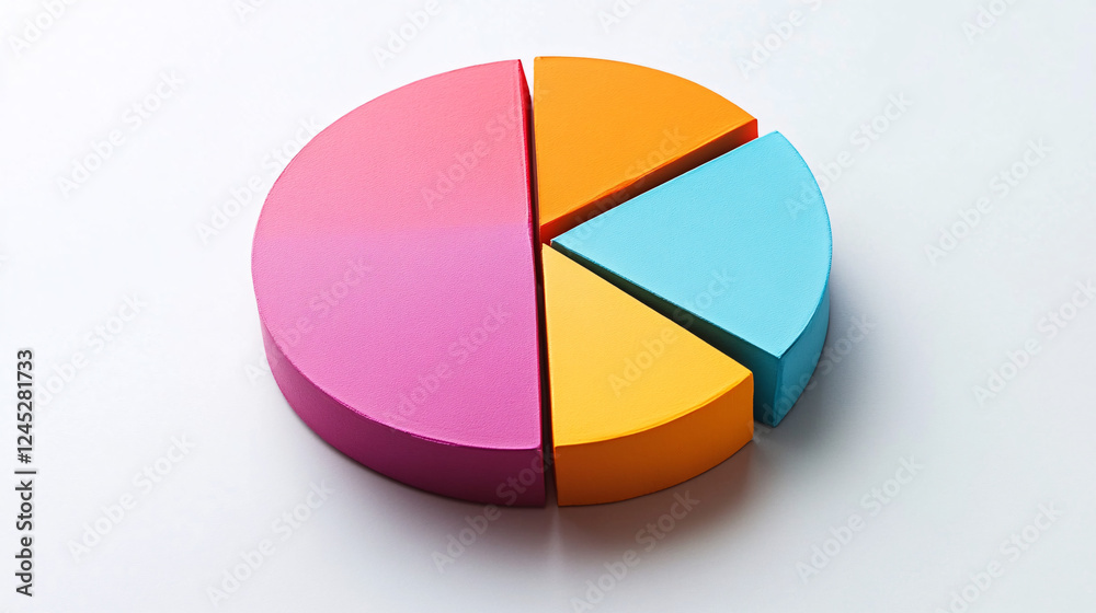 Obraz premium colorful pie chart on a white background showing data