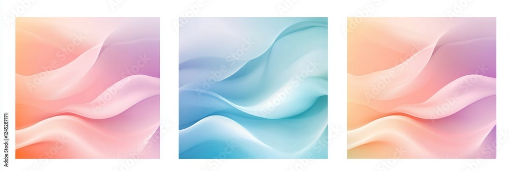 Fototapeta premium Abstract Gradient Waves - Soft Pastel Colors for Backgrounds