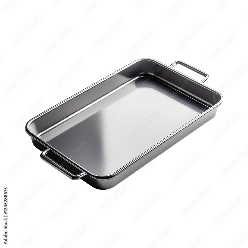 Sleek Non-Stick Rectangular Baking Tray with Cover Isolated on Transparent Background