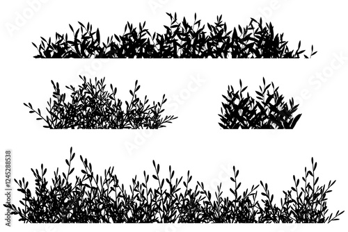 bush silhouette background vector