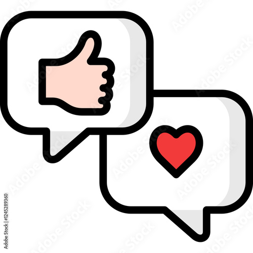 admiration icon illustration design with filled outline