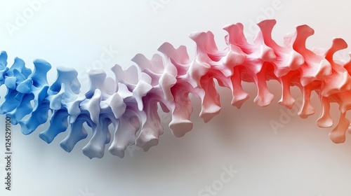 Organic 3D Spine with Textured Gradient Effect. Generative AI photo