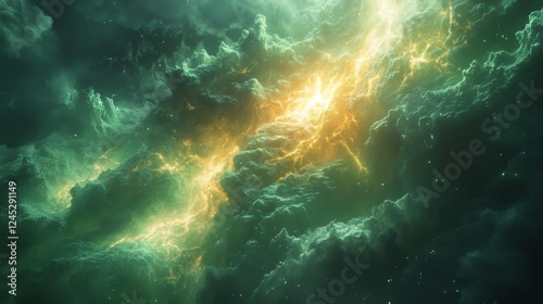 Cosmic Storm with Glowing Energy. Generative AI photo