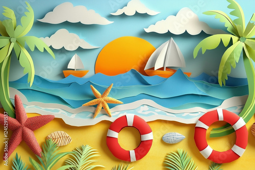 summer holiday background with beach
