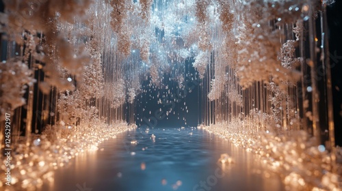 73.Elegant and precious atmosphere Diamonds fall like rain Cut the background beautifully