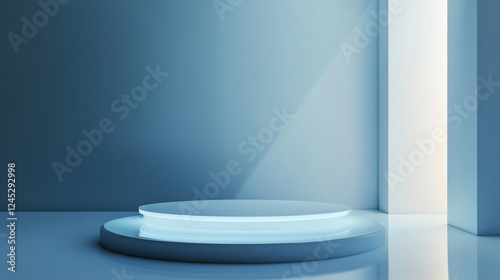 Modern Minimalist Product Showcase Platform in Light Blue