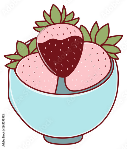 choco strawberry in a bowl for valentine