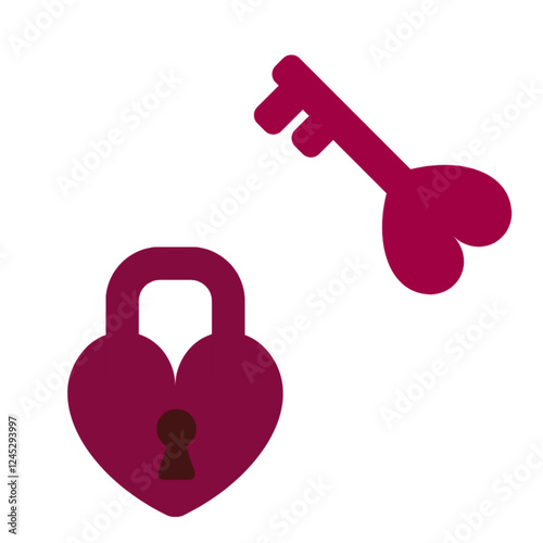 pink love lock icon