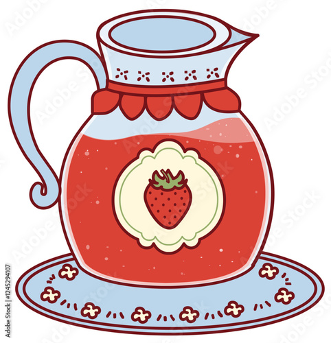 jug of milk and strawberry