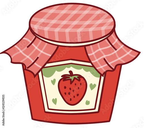strawberry jam in glass jar
