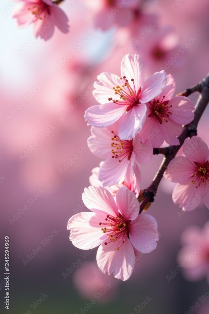 Petals of higan cherry blossoms unfurl slowly, trees, blossoming Petals of higan cherry blossoms unfurl slowly, trees, blossoming