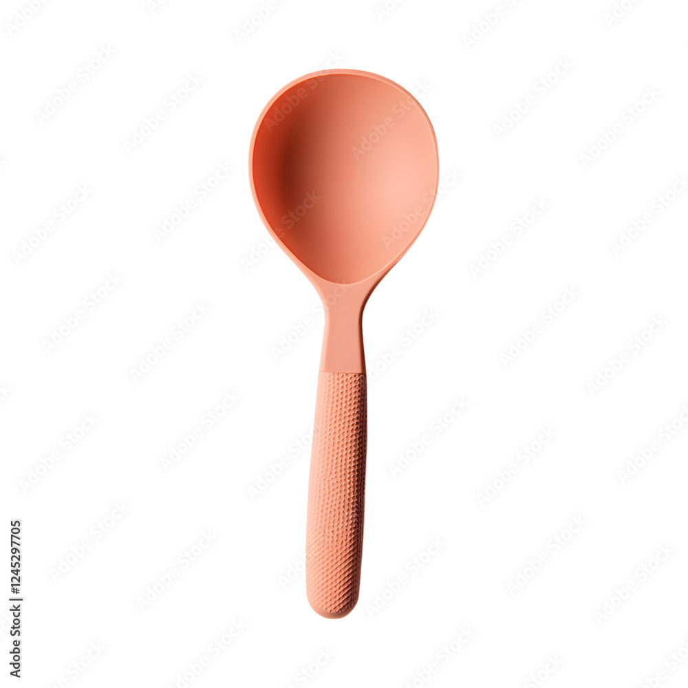 Minimalist Silicone Bowl Scraper in Pink Isolated on Transparent Background Minimalist Silicone Bowl Scraper in Pink Isolated on Transparent Background