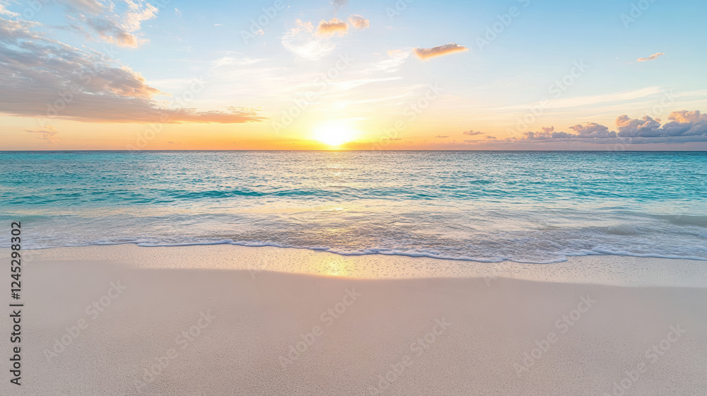 Obraz premium colorful sunrise over ocean creates calming and uplifting atmosphere